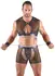 Svenjoyment Bondage Set Net & Metallic Blue - Shirt, Pants & Handcuffs S