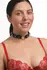 XR Brands Spiked Heart Choker Black Vegan Adjustable 42cm