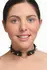 XR Brands Spiked Heart Choker Black Vegan Adjustable 42cm