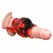 XR Brands Hell Hound Silicone Red Ball Ring & Stretcher, 88.9 mm