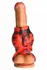 XR Brands Hell Hound Silicone Red Ball Ring & Stretcher, 88.9 mm