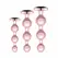 Rosy Gold Metal Plug Set 3 Sizes - Rose Gold, Black Crystal Base