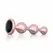 Rosy Gold Metal Plug Set 3 Sizes - Rose Gold, Black Crystal Base