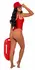 Playboy Beach Patrol Set - Bodysuit with Cap and Whistle, Black M/L