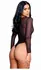 Playboy Sparkling Bunny Teddy - Mesh & Satin Bodysuit with Rhinestones