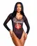 Playboy Lingerie Cover Girl November Transparent Bodysuit Black M