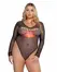Playboy Lingerie Cover Girl Teddy November - Sheer Mesh Bodysuit Black