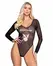 Playboy Lingerie Cover Girl October Teddy - Sheer Bodysuit, Black, M/L
