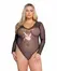 Playboy Lingerie Cover Girl October Teddy - Sheer Bodysuit, Black, M/L