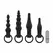 EasyToys Silicone Anal Plug Set with Vibrating Bullet - Black, 4 Sizes