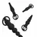 EasyToys Silicone Anal Plug Set with Vibrating Bullet - Black, 4 Sizes