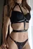 Rosy Gold Body Harness Black - Adjustable Faux Leather Accessory