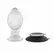 Evolved Crystal Ball Plug - Clear Silicone Base, Smooth Plastic Shape
