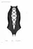 Passion Nancy Bodysuit Black Wetlook with Strap Design, One Size
