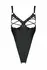 Lolitta Celine Bodysuit Black - Adjustable Straps, Open Design, Imitation Leather