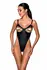 Cottelli Collection Celine Bodysuit Black - Faux Leather, Adjustable Straps