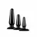 Blush Novelties Anal Adventures Basic Plug Kit Set of 3 - Black, Graduated Sizes