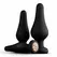 EasyToys Kesia Anal Plug Set 3-Piece, Black, Graduated Sizes, Silicone