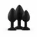 EasyToys 3-Piece Silicone Plug Set with Decorative Heart Gem, Black