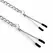 EasyToys Adjustable Tweezer Nipple Clamps with Metal Chain - Black