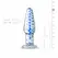 EasyToys Glass Intimate Plug No. 23 Transparent with Blue Spiral, Medium