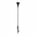 Ouch! Leather Black Whip with Long Handle and Metal Accents