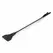 Ouch! Leather Black Whip with Long Handle and Metal Accents