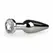 Sinner Gear Metal Plug Silver Large with Clear Crystal Accent