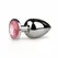 Sinner Gear Silver Intimate Plug with Pink Crystal Large Aluminium