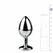Rimba Metal Plug Silver M with Clear Crystal Accent, Aluminium, Medium