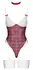 Cottelli Lingerie Plaid Suspender Bodysuit & Choker Set, Size M