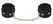 Bad Kitty Velvet Adjustable Handcuffs Black with Gold Details