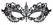 Cottelli Accessoires Black Embroidered Mask with Eye Openings, Adjustable Fit