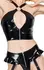 Black Level Vinyl Set Top & Thong M - Shiny Adjustable Design with Zips