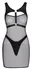 Cottelli Party Mini Dress with Chest Harness & High Leg Thong, Black, Size S