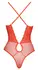 Cottelli Fantasy Body Neon Coral L/XL - Lace & Tulle Adjustable Bodysuit