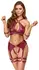 Cottelli Bondage Lingerie Set M - Dark Red Matte, Adjustable, With Handcuffs