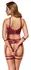 Cottelli Bondage Lingerie Set M - Dark Red Matte, Adjustable, With Handcuffs