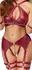 Cottelli Bondage Lingerie Set M - Dark Red Matte, Adjustable, With Handcuffs