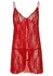 Plus Romantic Lace Babydoll Chemise - Sheer Rose, Scalloped Hem, XL