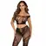 Leg Avenue Off-Shoulder Crop Top & Fishnet Leggings Set Black One Size