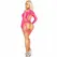 Leg Avenue Fishnet Bodystocking Neon Pink with Garter Belt & Harness Design