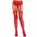 Leg Avenue Lace Fishnet Stockings with Integrated Garters Red, One Size