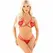 Leg Avenue Heart-Accented Open Cup Bra & Thong Set Red One Size