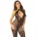 Leg Avenue Bodystocking Flower Mesh Black One Size - Floral Pattern