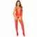 Leg Avenue Red Fishnet Camisole, Stockings & Thong Set One Size
