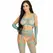 Leg Avenue Blue Mesh Crop Top, Garter Stockings & Gloves Set One Size