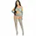 Leg Avenue Blue Mesh Crop Top, Garter Stockings & Gloves Set One Size