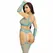 Leg Avenue Blue Mesh Crop Top, Garter Stockings & Gloves Set One Size