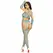 Leg Avenue Blue Mesh Crop Top, Garter Stockings & Gloves Set One Size